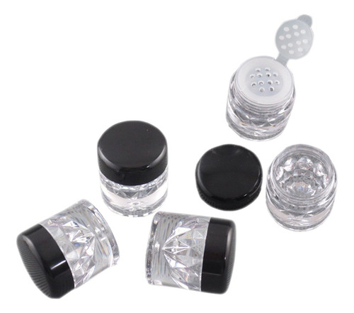 5 Piezas De Lujo Vacio Plastico Mini Maquillaje Polvo Suelto