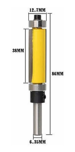 Fresa Tupia Reta Paralela Longa 1/4 Haste 6.35