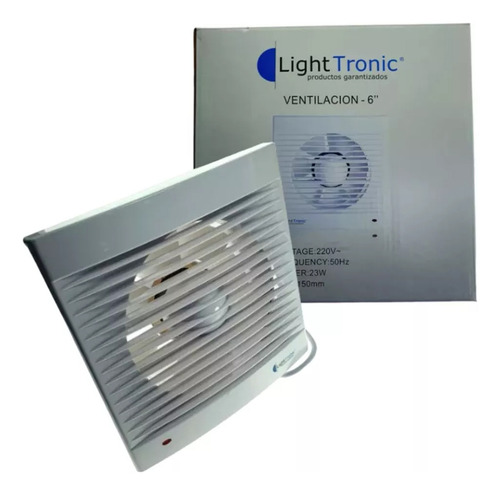 Extractor De Aire Blanco 6 Pulgadas 150mm Para Hogar Cocina Baño Sanitario Dormitorio Placard Anti Humedad