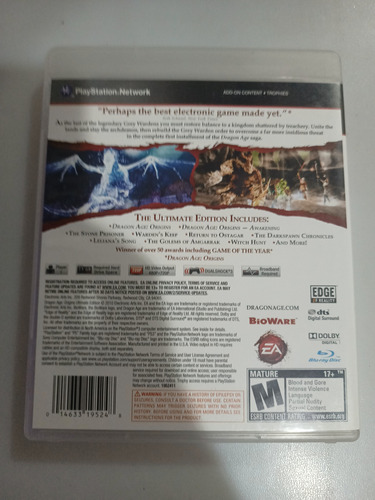 Dragon Age Origins Ultimate Edition Ps3 (Usado)
