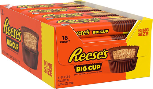 16x79g Big Cup King Peanut Butter Chocolate Maní Tot-1.27kg