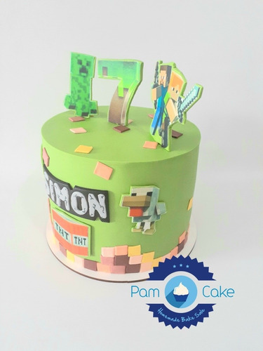 Torta Artesanal Minecraft Personalizada Personajes