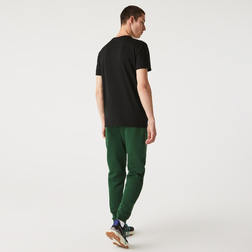 Imagen 3 de 6 de Remera Lacoste Para Hombre Cuello Redondo Corte Normal Negro