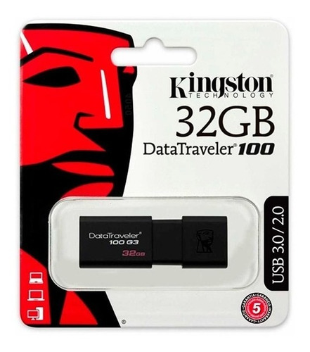 Imagen 1 de 1 de Pendrive Kingston 32gb Datatraveler 100
