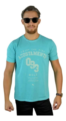 Camiseta Gola Redonda Masculina Acostamento Estampada