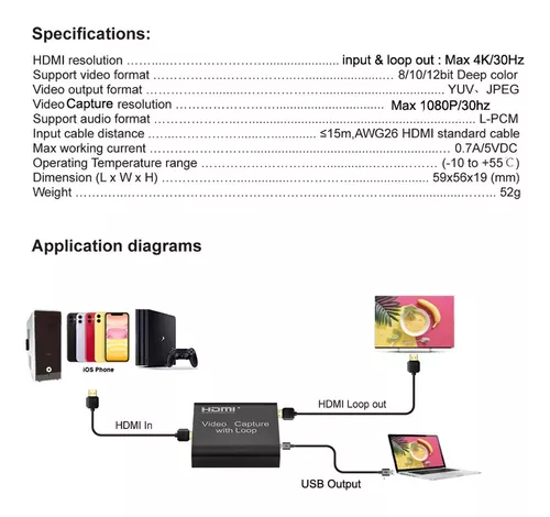 Capturadora Video Streaming Usb Hdmi 4k 2k Consolas Tv Box