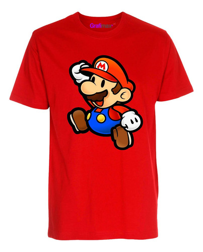 Polera Super Mario Bross Chibi Rojo Grafimax