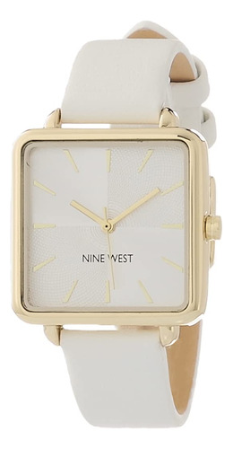 Nine West Reloj Con Correa Para Mujer, Blanco/dorado, Modern