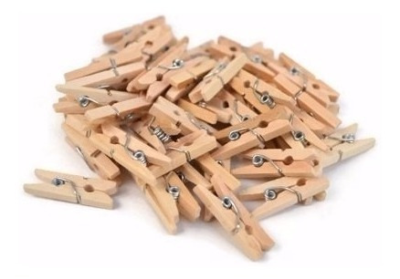 Mini Broches De Madera Sin Pintar Varios X 100 Importados