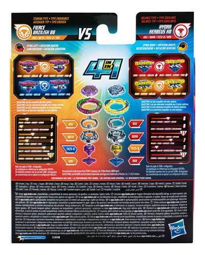 Beyblade Burst Quadstrike Fierce Bazilisk B8 E Hydra Kerbeus