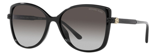 Óculos de sol femininos originais Michael Kors Malta Mk2181, cor preta
