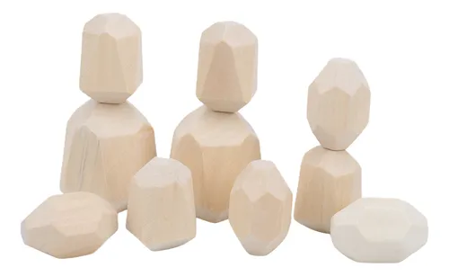 Juego De Apilar Bloques De Construcción De Madera Con Forma