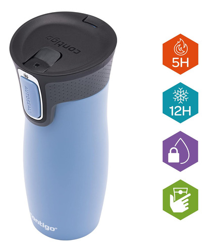 Termobatidora Contigo West Loop Autoseal, Unisex, De Acero I