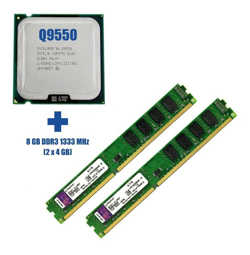 Kit Core 2 Quad Q9550 + 8 Gb Ddr3 1333 Mhz