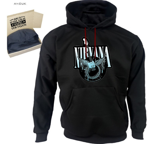 Imagen 1 de 10 de Buzo Hoodie Personalizado Saco Nirvana Guitar Estampado