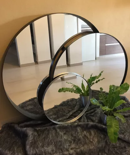 Espejo redondo Importado hierro negro 60cm - Alta Gracia Deco
