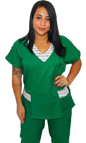 Pijama Cirúrgico Conjunto Hospitalar Verde Bandeira