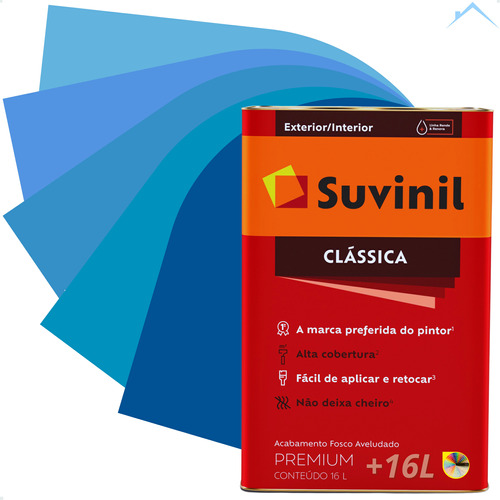 Tinta Parede Tons Intenso Do Azul Suvinil Classica +16 L