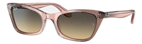 Óculos de sol Ray-Ban Lady Burbank Small armação de acetato cor polished transparent pink, lente brown/blue degradada, haste pink de acetato - RB2299