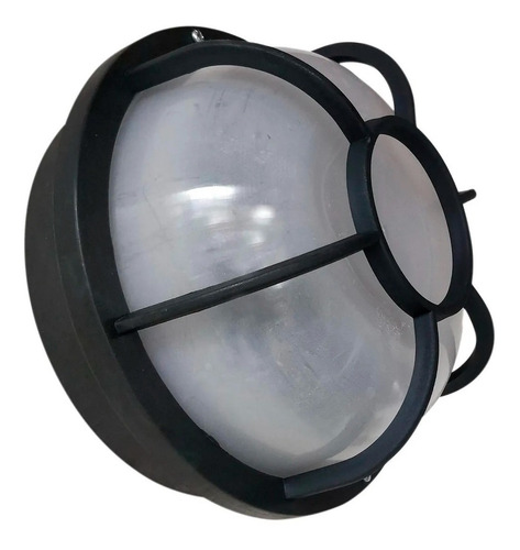 Imagen 2 de 6 de Aplique Exterior Tortuga Redonda Con Reja Pvc E27 Apto Led