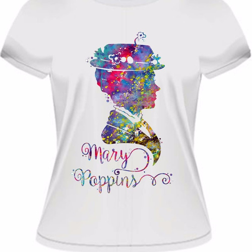 Camiseta Baby Look Mary Poppins Feminino Retro Vintage