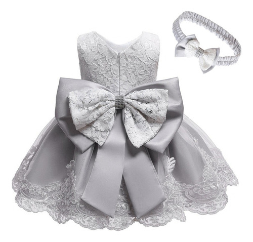 D Vestido Infantil Bebé Niña Encaje Bowknot Princesa Boda