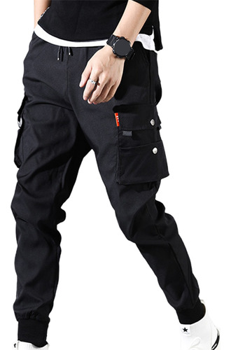 Pantalones Cargo Simples Color Sólido Suave 2 Colores Hombre