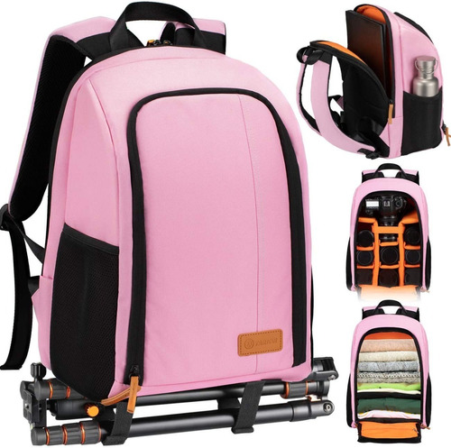 Backpack Tarion Para Dslr Y Laptop 15 Canon Nikon Rosa