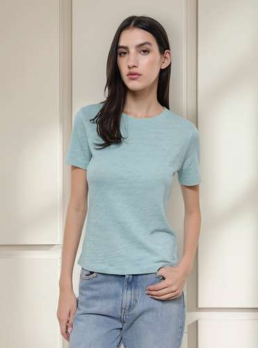 Remera Ginebra Loyal Negro Verde Agua I25