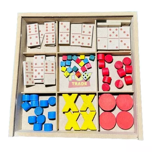 Kit 8 Jogos Clássicos Mico, Dominó, Ludo, Dama, Dama Chinesa