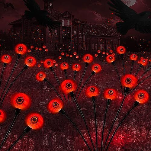 Halloween Solar 6 Globos Oculares Luces Decorativas