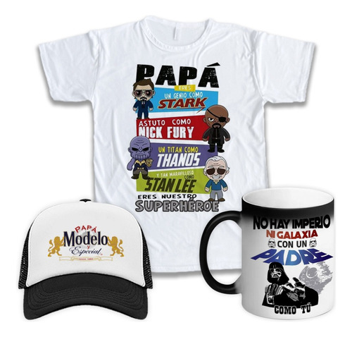 Regalo Día Del Padre Kit Personalizado Playera+gorra+taza+?