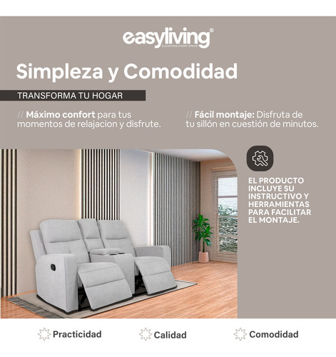 Sofa Reclinable Con Portavasos Love Seat Moon Easy Lving