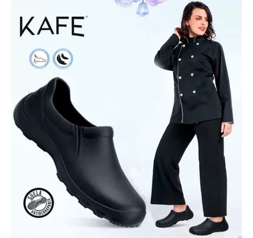 Zapatos Negro Para Dama Kafe Iley Chef/cocina/antiderrapante