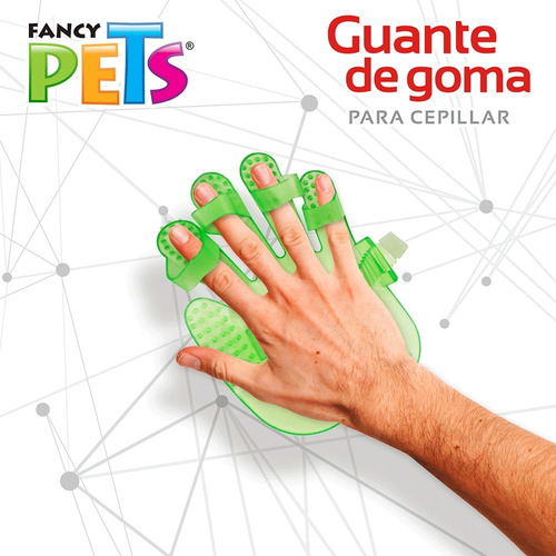 Guante De Goma Para Almohazar Peine Cepillo Perro Fl8317 Color Verde