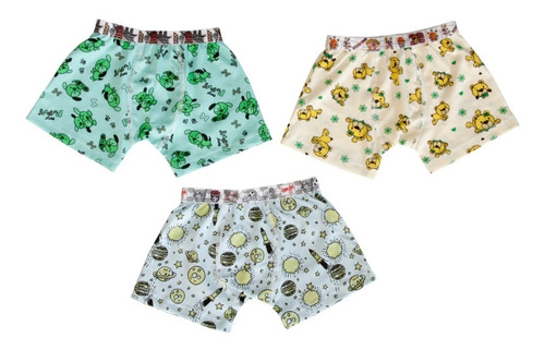 Kit Cueca Boxer Estampada Bebê