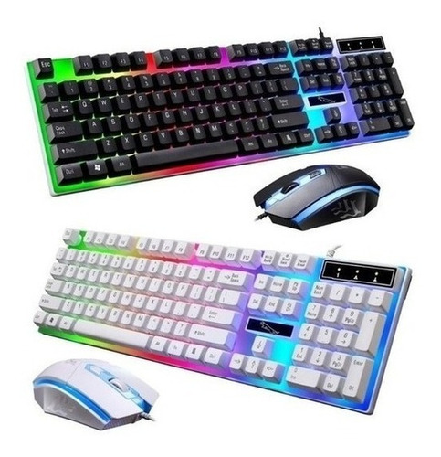 Kit De Mouse Y Teclado Usb Gamer Con Luces Led Rgb 