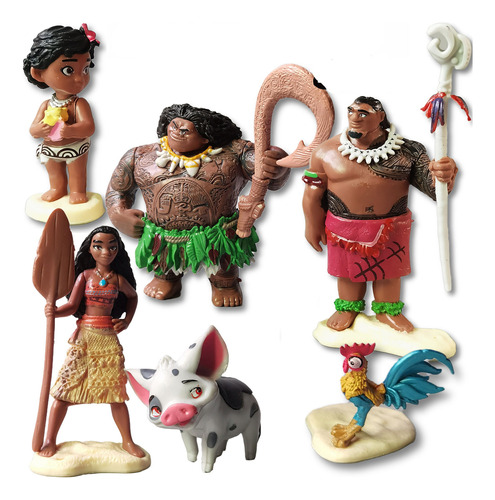 6pcs Moana Figura Juguete Modelo Cumpleaño Navidad Regalo