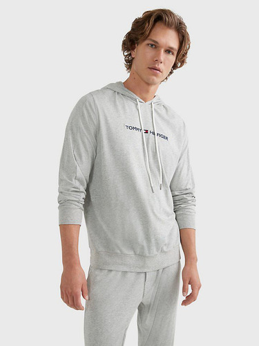 Pijama Polerón Con Logo Hombre Tommy Hilfiger Gris