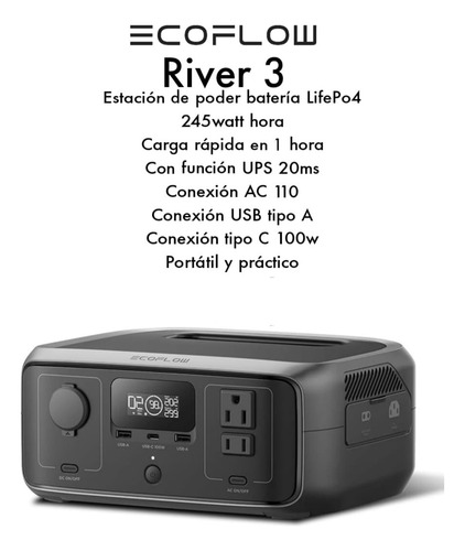 Estacion De Energia Portatil Ecoflow River 2 256wh