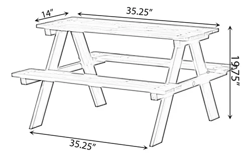 Gardenised, Mesa De Picnic Al Aire Libre Para Ninos De Mader