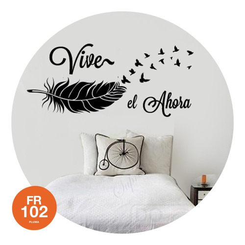 Vinilo Decorativo Frase Pared Vive El Ahora