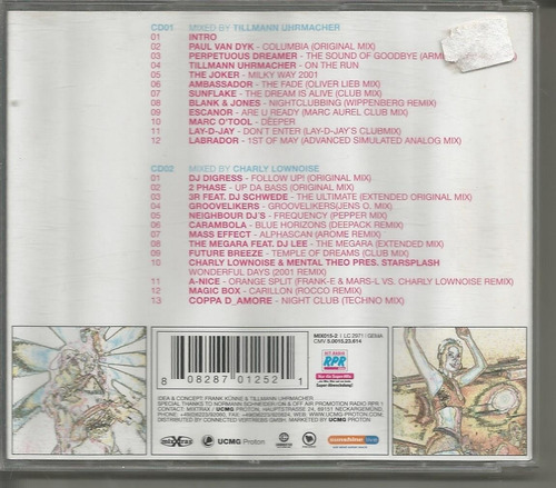 Tillmann Uhrmacher & Charly Lownoise - Maximal In The Mix Cd (Usado)