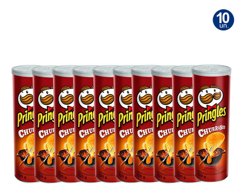 Kit 10x Batata Pringles Churrasco 120g