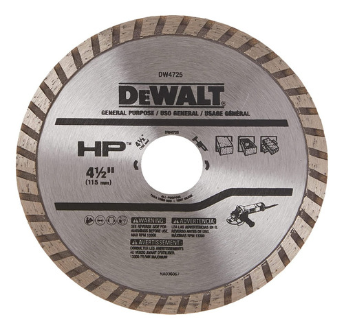 Disco Corte Continuo (eje 7/8 PuLG 4-1/2 PuLG) Dewalt