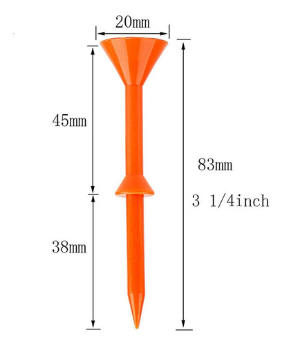 Práctico Soporte De Plástico For Tees De Golf De 83 Mm