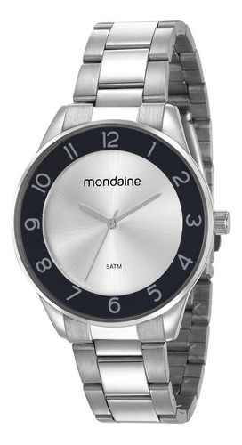 Relógio Mondaine Feminino 53637l0mvne3 Analógico Original Cor da correia Prata Cor do fundo Prata