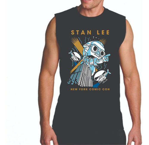 Playera Sin Manga - Stan Lee New York Comic Con Super Heroe