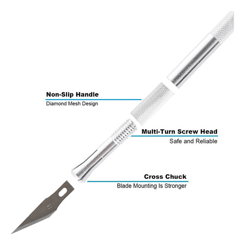 Kit De Cuchillos Metálicos Antideslizantes Para Grabado + 40