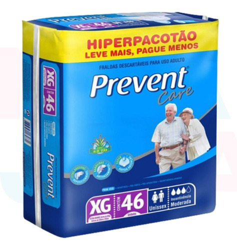 Fralda Geriátrica/adulto Prevent Care Xg - 1 Pacote C/46 Un